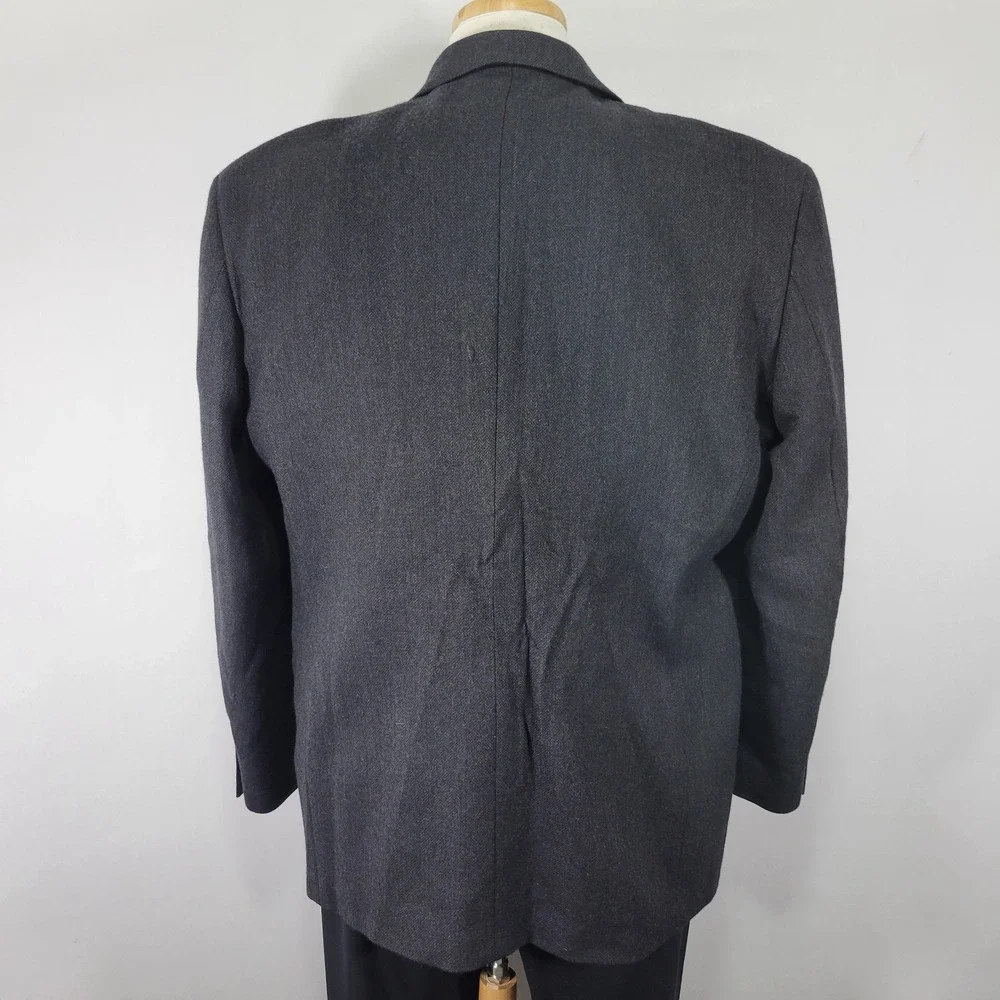 Pronto Uomo Men's Sport Coat Blazer Two Button‎ Charcoal Herringbone Lambs 46R